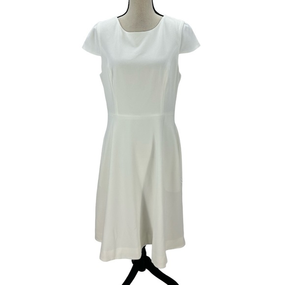 Dress The Population Cap Sleeve Round Neck Midi Sheath Dress - Ivory - size XL - Picture 1 of 8
